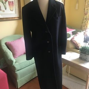 VINTAGE BLACK FLEURETTE 100% CASHMERE COAT SIZE 10